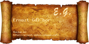 Ernszt Gábor névjegykártya