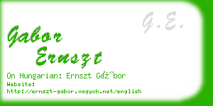 gabor ernszt business card